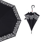 Semi Automatic J Shape Straight Handle Umbrella Pongee Panel